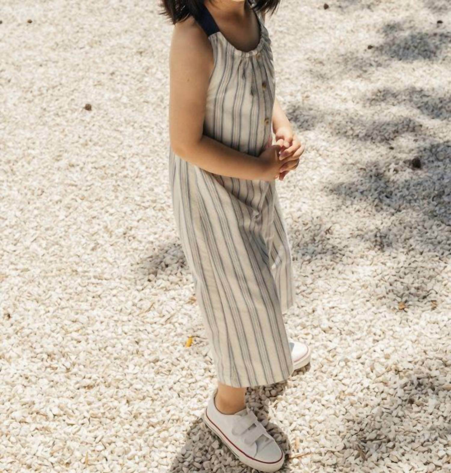 Laranjinha - Girl's Striped Dungarees - Rack Hunt -