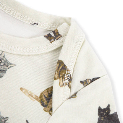 Baby's Cat Cotton Stretch Short Sleeve One Piece