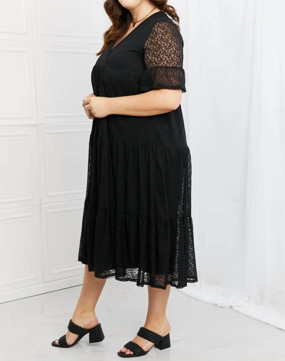 Lovely Lace Tiered Midi Dress