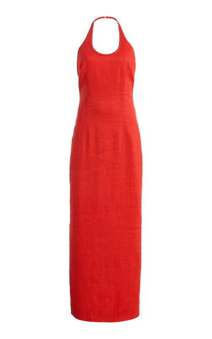 ELODIE HALTER MIDI DRESS