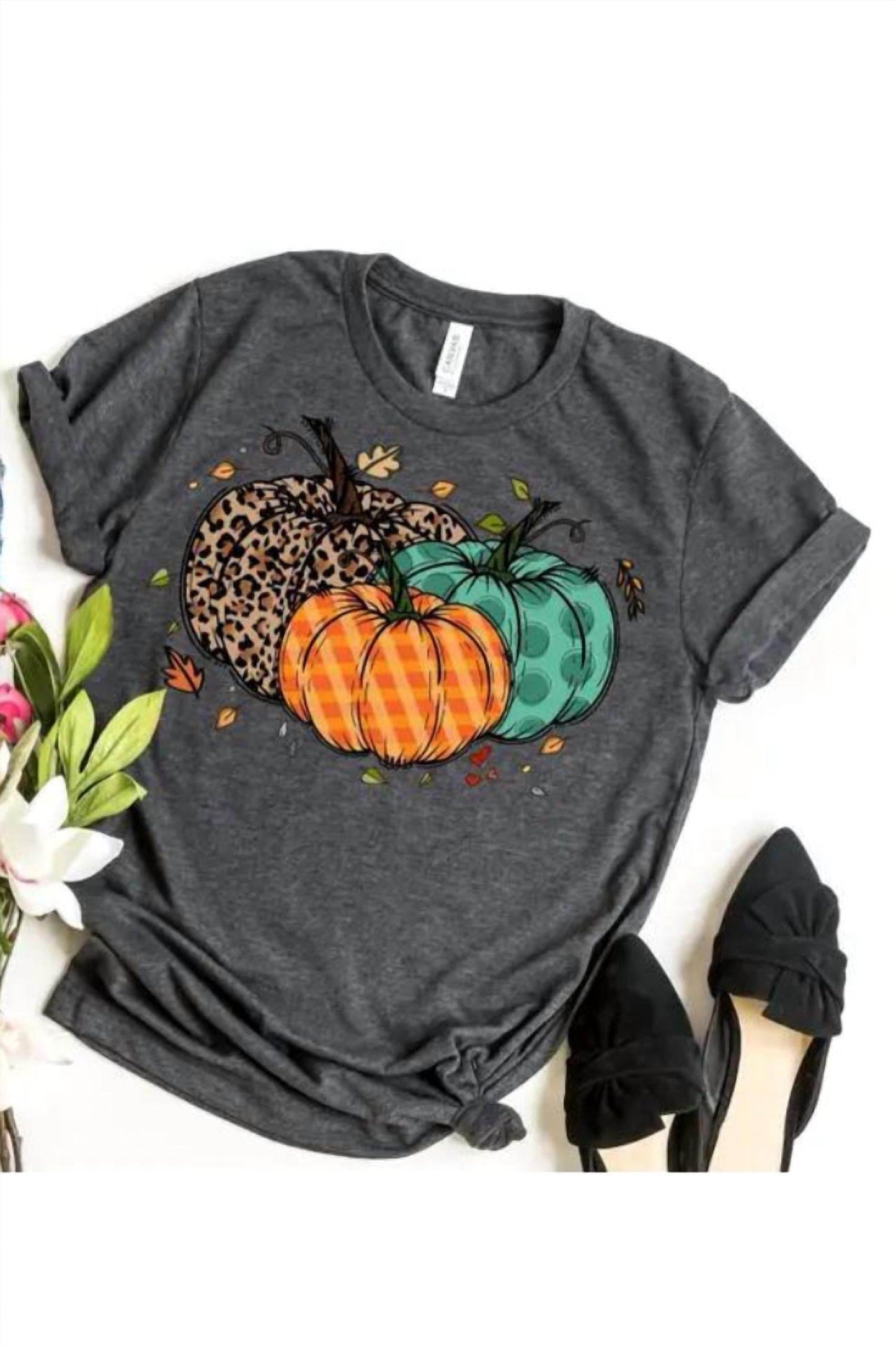 The Shirt Company - Women's Fall Pumpkin With Leaves Shirt - Rack Hunt