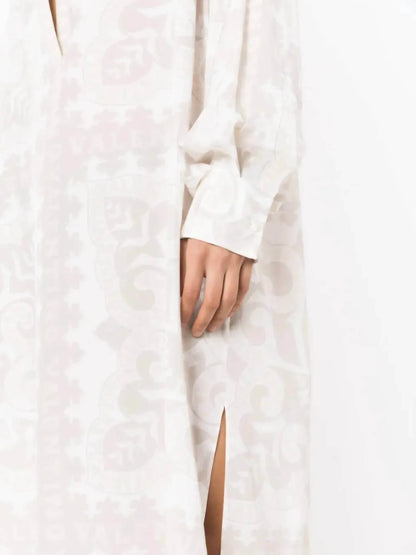 Valentino - Geometric Print Silk Cotton Dress - Rack Hunt