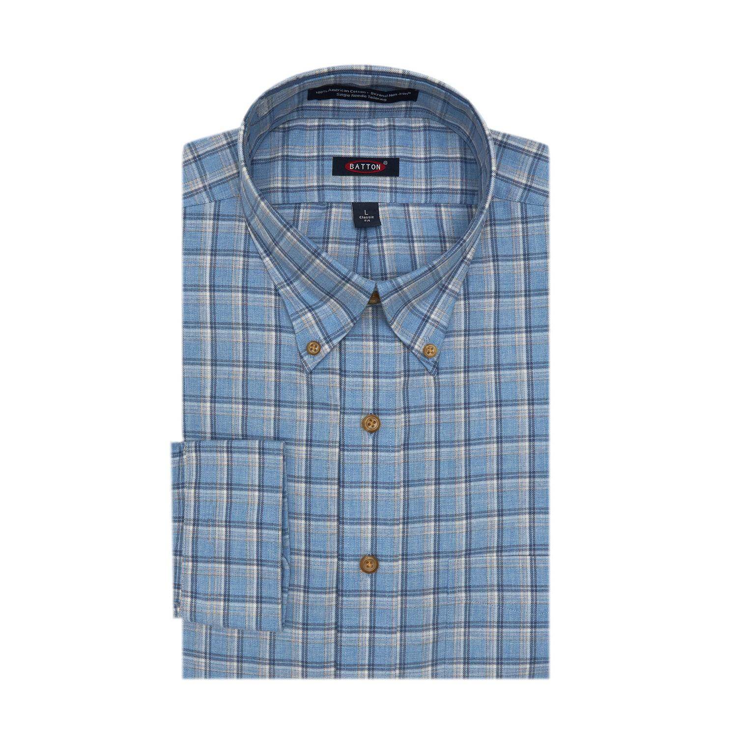 Batton - Men's Non-iron Cotton Long Sleeve Sport Shirt - Rack Hunt -
