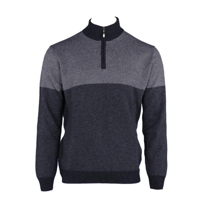 Pashmere - Men's Pure Cashmere Angled Half Zip Sweater - Rack Hunt
