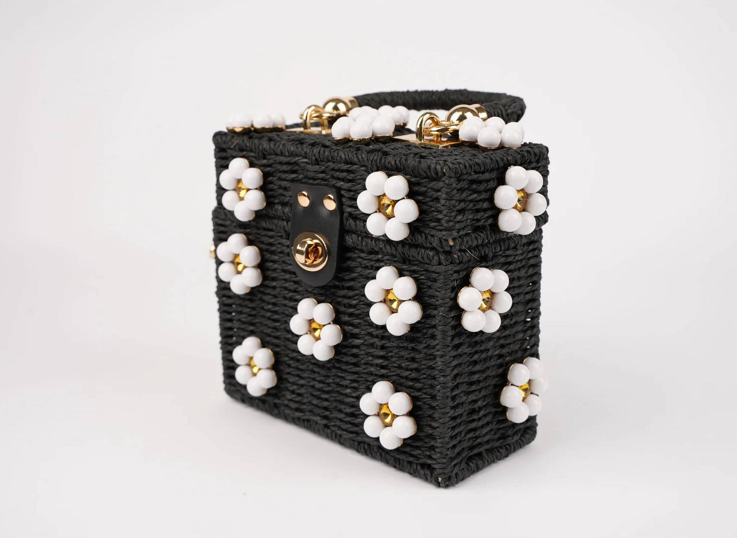 Women's Wicker Bucket Flower Bag