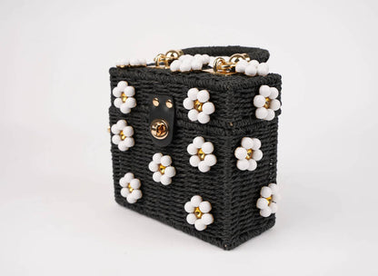 Women's Wicker Bucket Flower Bag