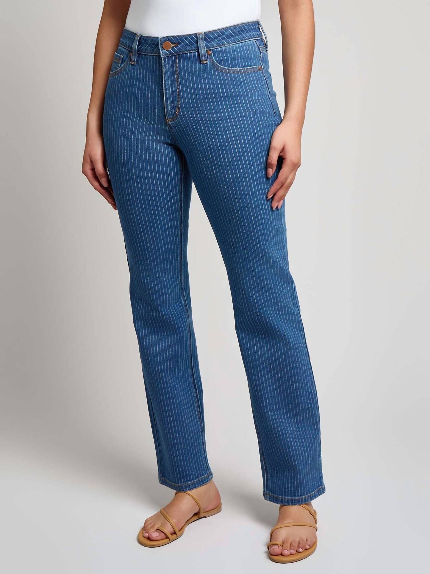 Lexington Straight-leg Striped Jeans - Petite