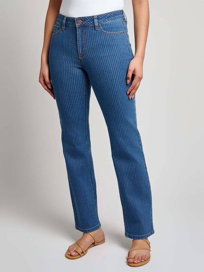 Lexington Straight-leg Striped Jeans - Petite
