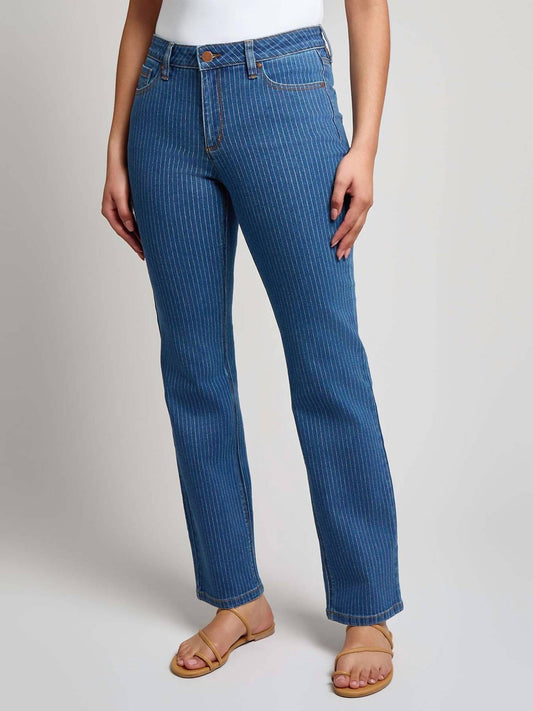 Lexington Straight-leg Striped Jeans - Petite