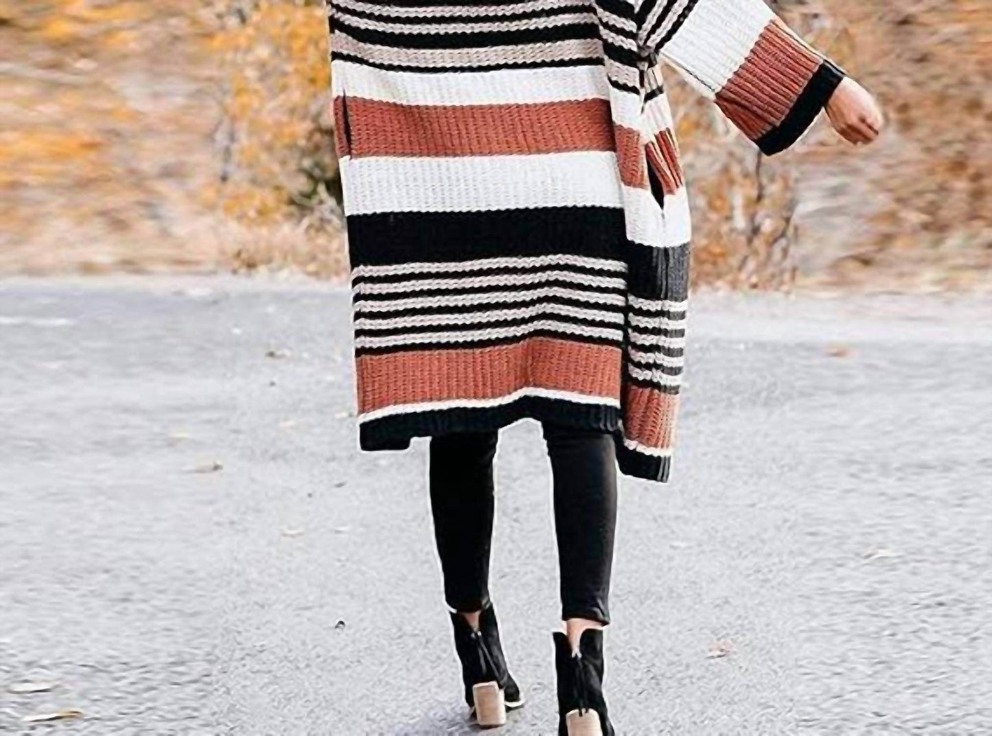 Kara and Kate - Striped Long Sweater Cardigan - Rack Hunt -