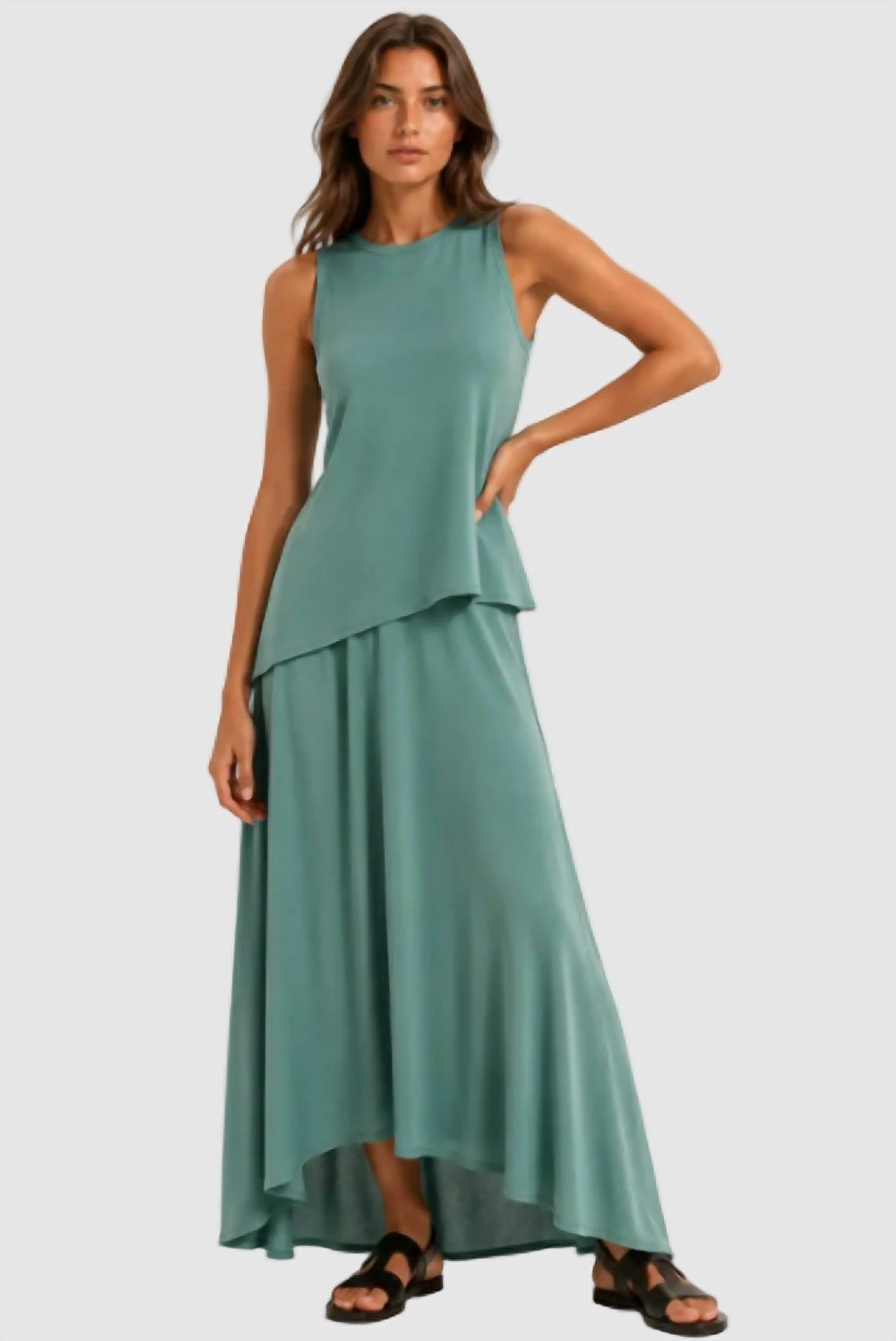 Luxurious Drapery Asymmetrical Maxi Skirt