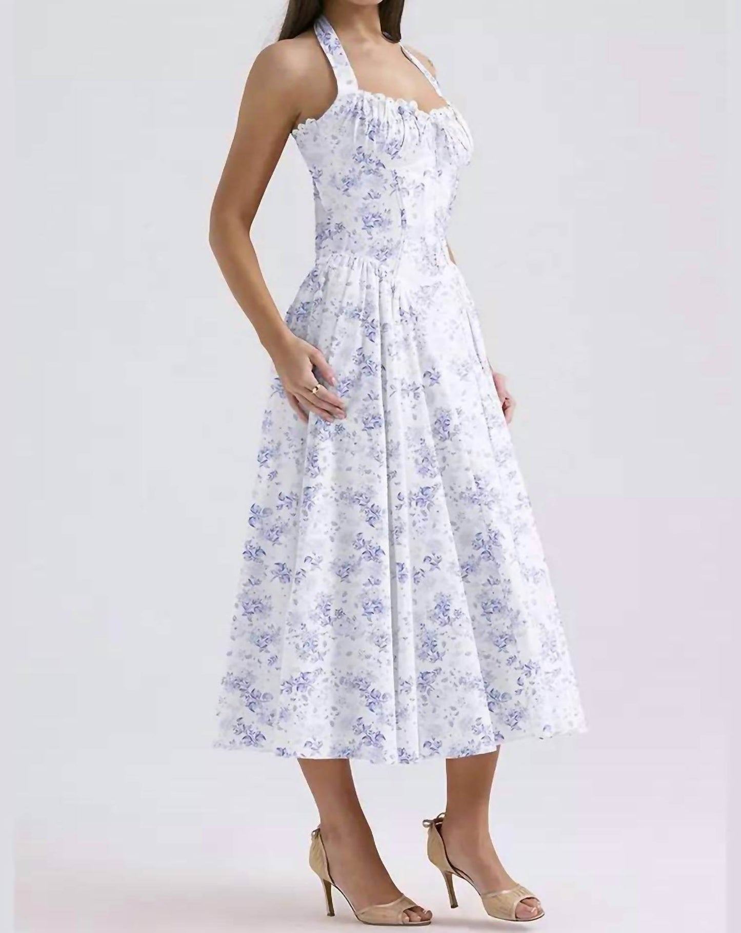 De Vave - Floral Print Smocked Midi Dress - Rack Hunt