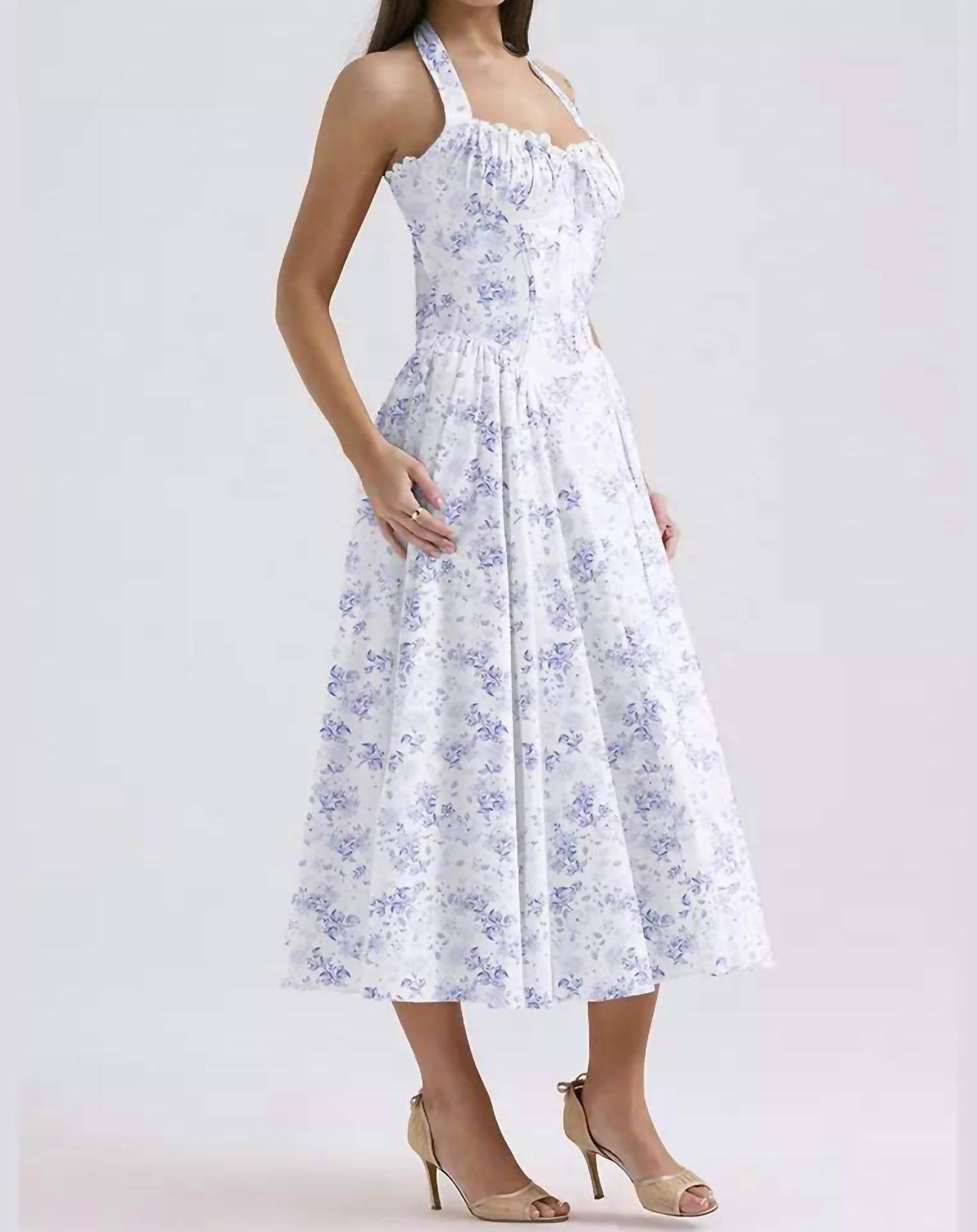 De Vave - Floral Print Smocked Midi Dress - Rack Hunt