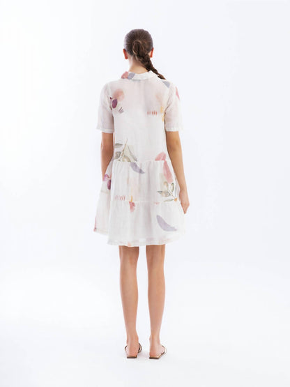 PRINTED LINEN DRESS