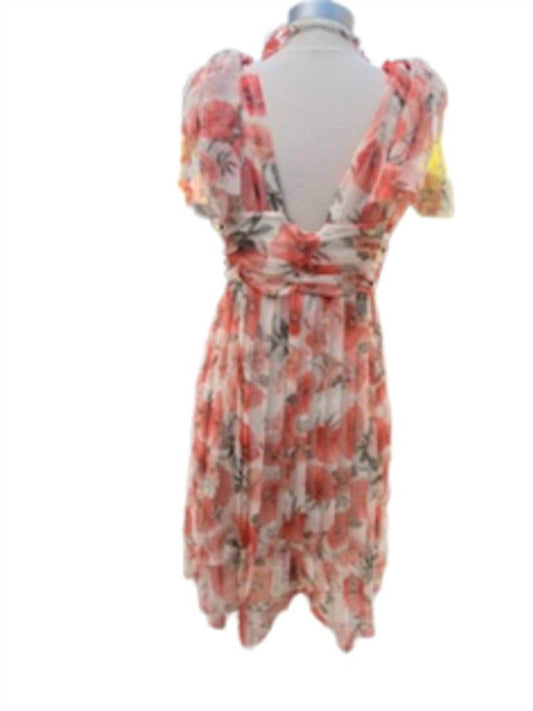 Giorgia & Johns - Women's Floral Sleeveless Dress With Bow On Shoulder - Rack Hunt