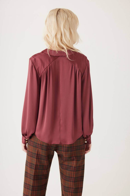 Rose Velvet - Rose Japanese Charmeuse Blouse - Rack Hunt -