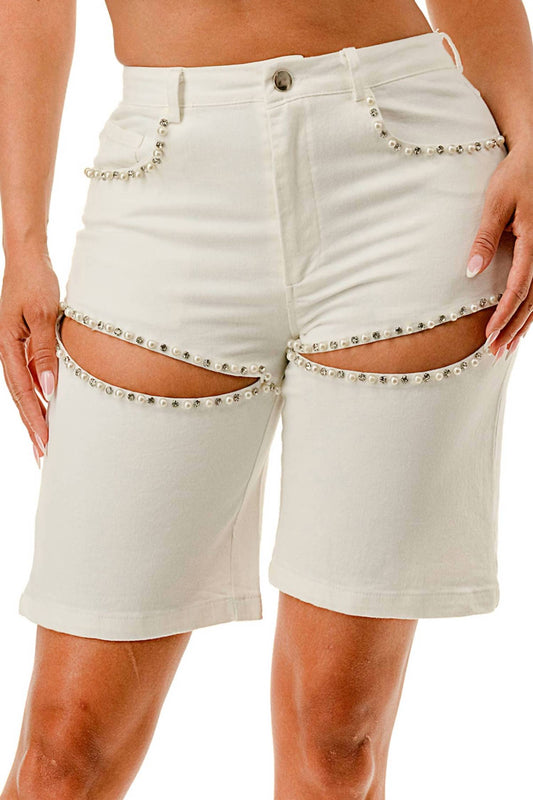 Embellished Pearl Shorts