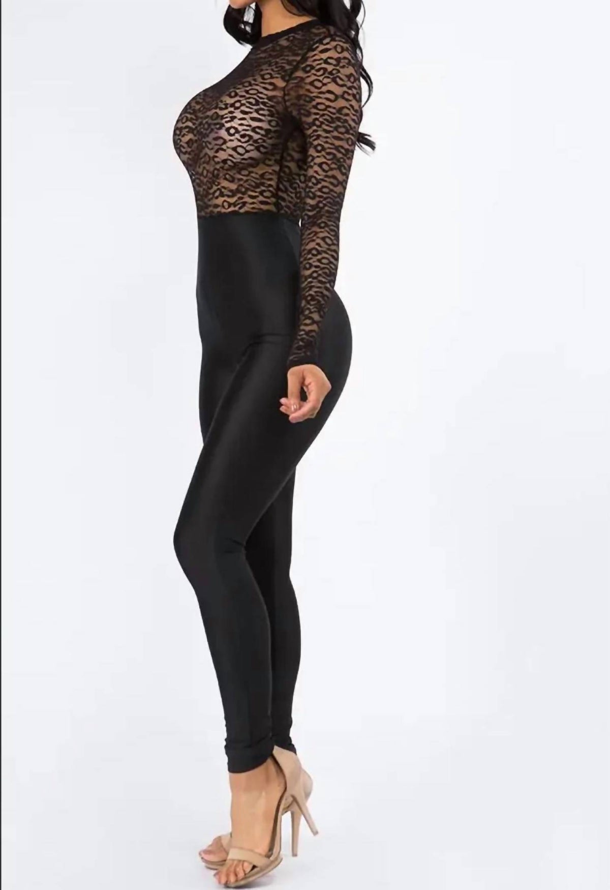 Lace Top Catsuit