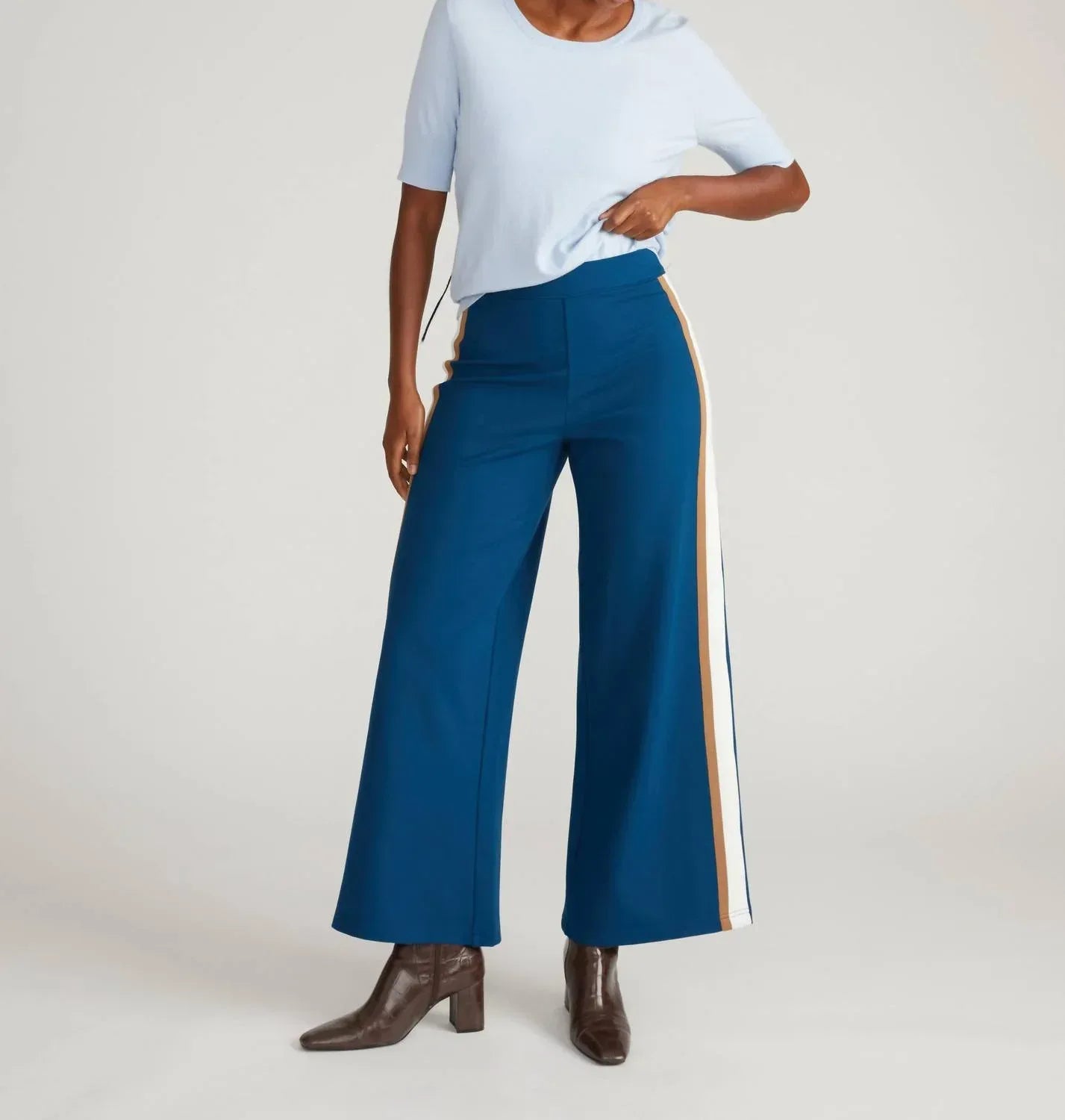 Universal Standard - Stephanie Wide Leg Stripe Ponte Pants - Rack Hunt