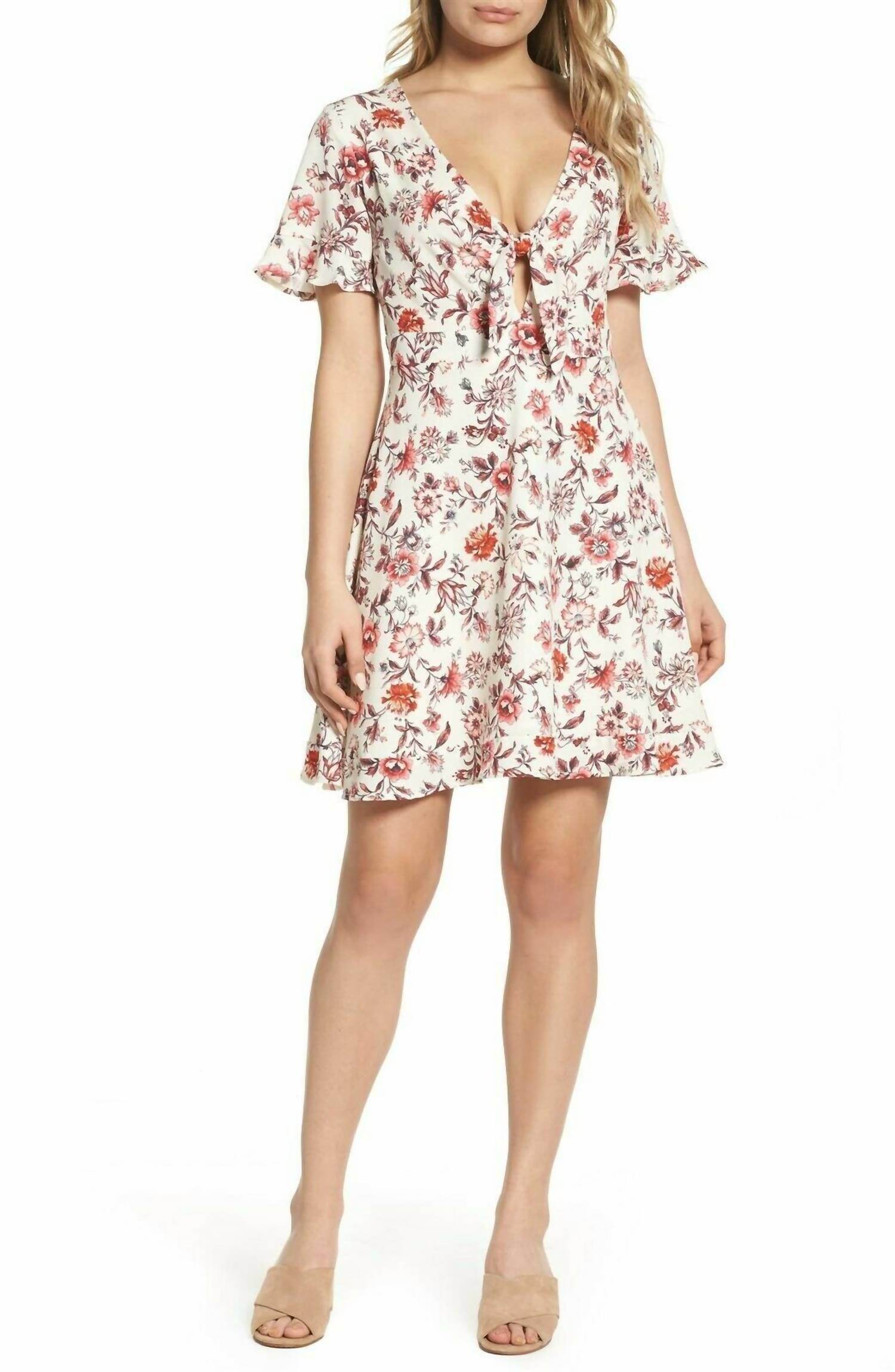 NSR - Floral Print Ruffle Flare Mini Dress - Rack Hunt -