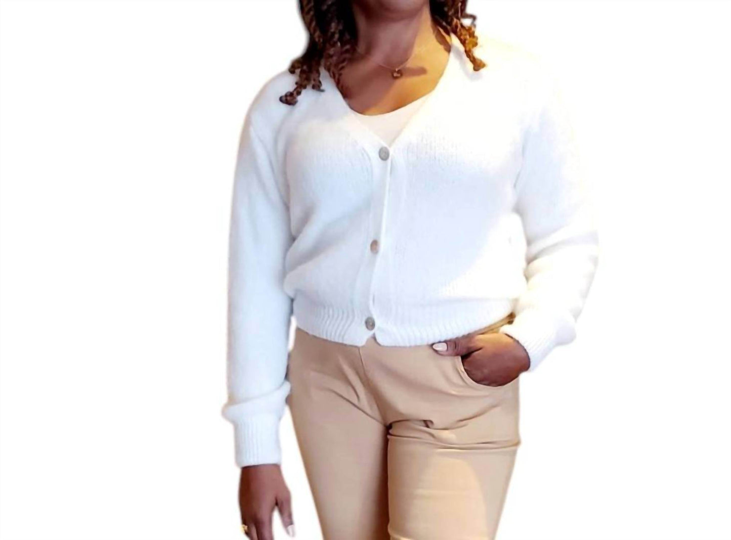 Joyna - Winter Cloud Soft Mohair Cardigan Top - Rack Hunt -