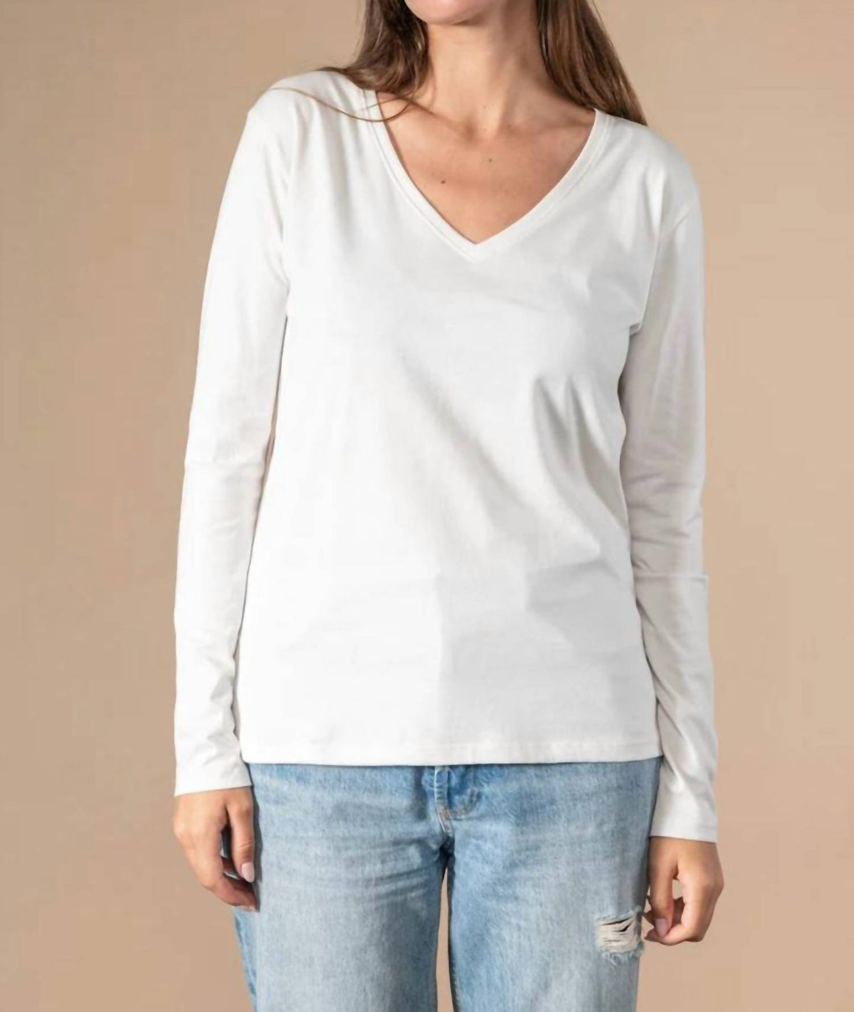 Chloe Long Sleeve V-neck Tee