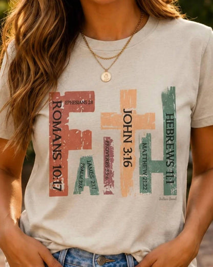 Retro FAITH Scripture Bella Canvas Tee