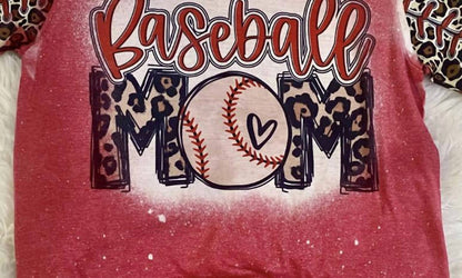 Women's Baseball Mom Bleached Graphic Tee