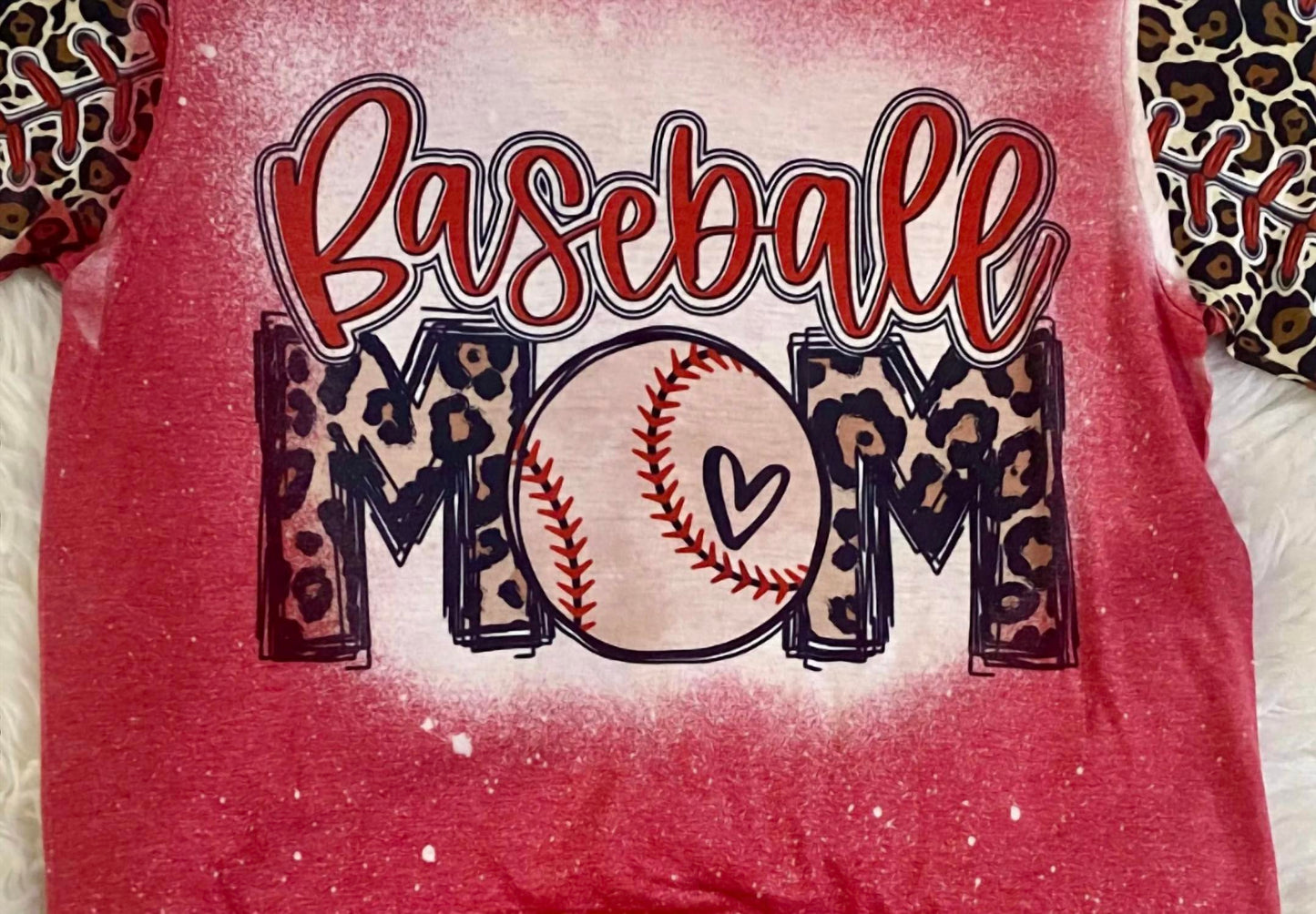 Women's Baseball Mom Bleached Graphic Tee