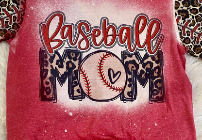 Women's Baseball Mom Bleached Graphic Tee