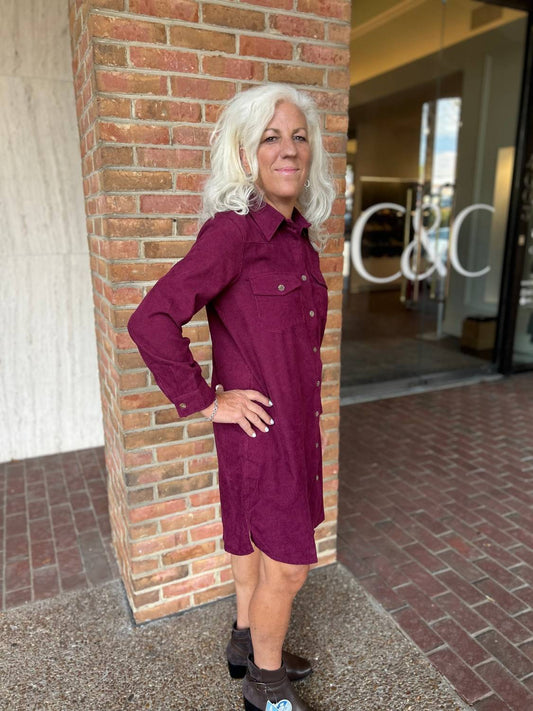 Two Pocket Button Down Shirt Dress