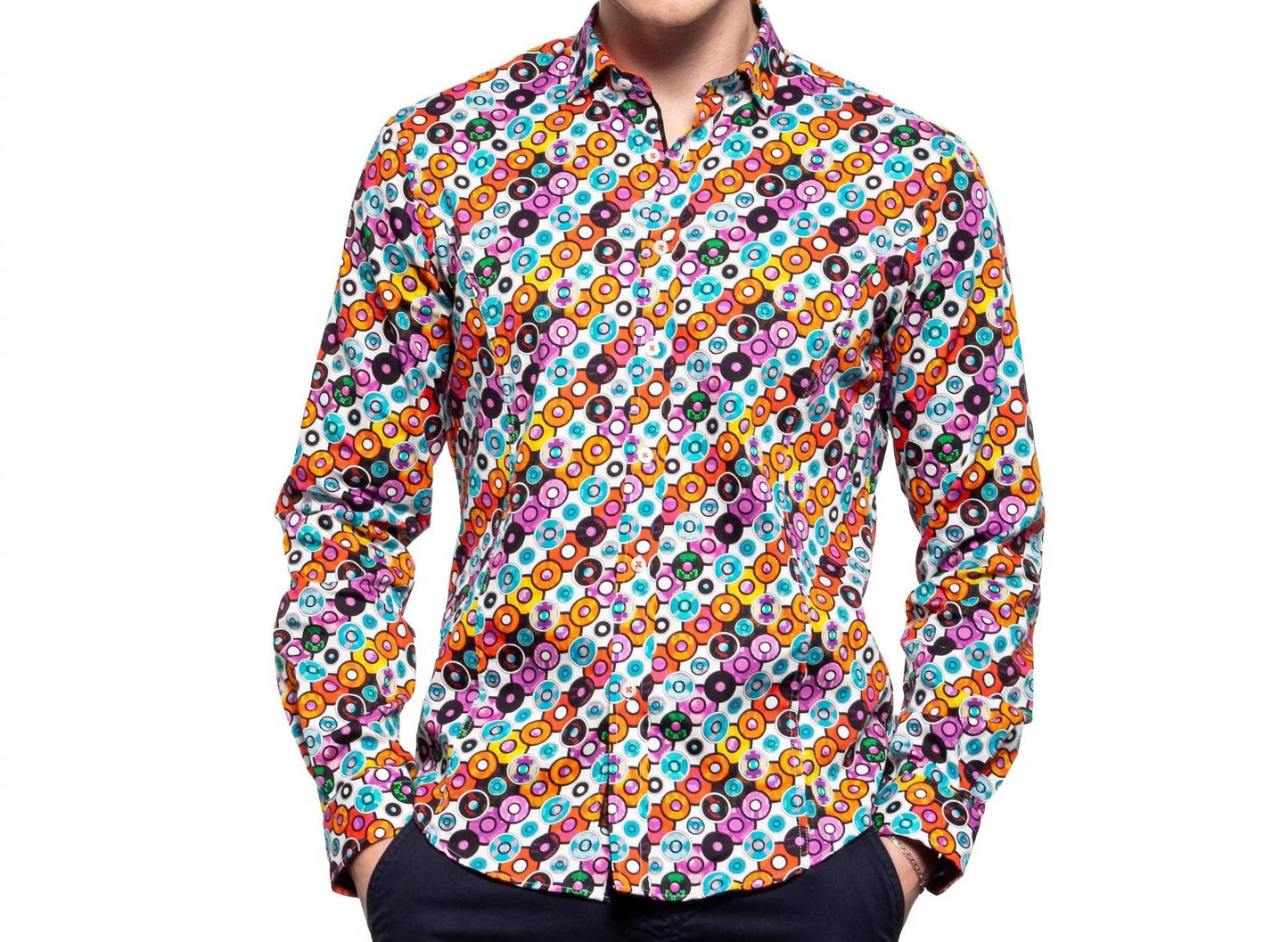 Disc Man Button Down Shirt