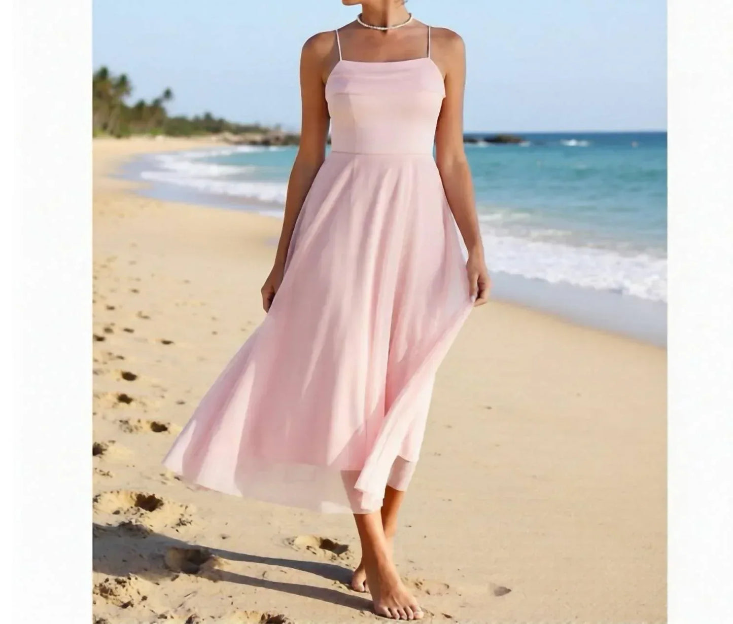 Cupshe - Madison Beach Wedding Honeymoon Tulle Tie Back Maxi Dress - Rack Hunt