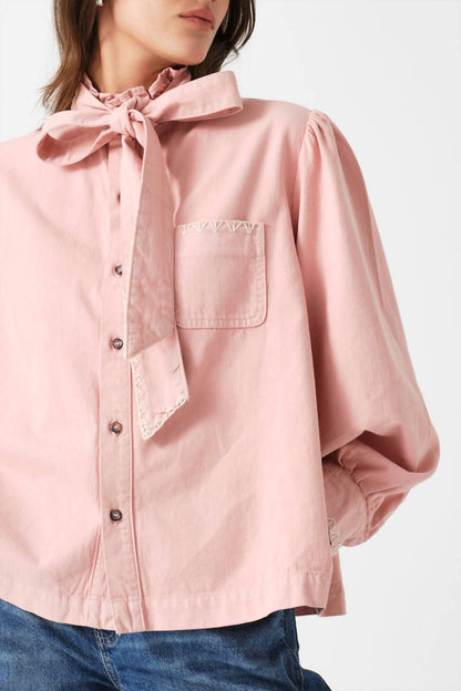 Poet Pussybow Denim Blouse