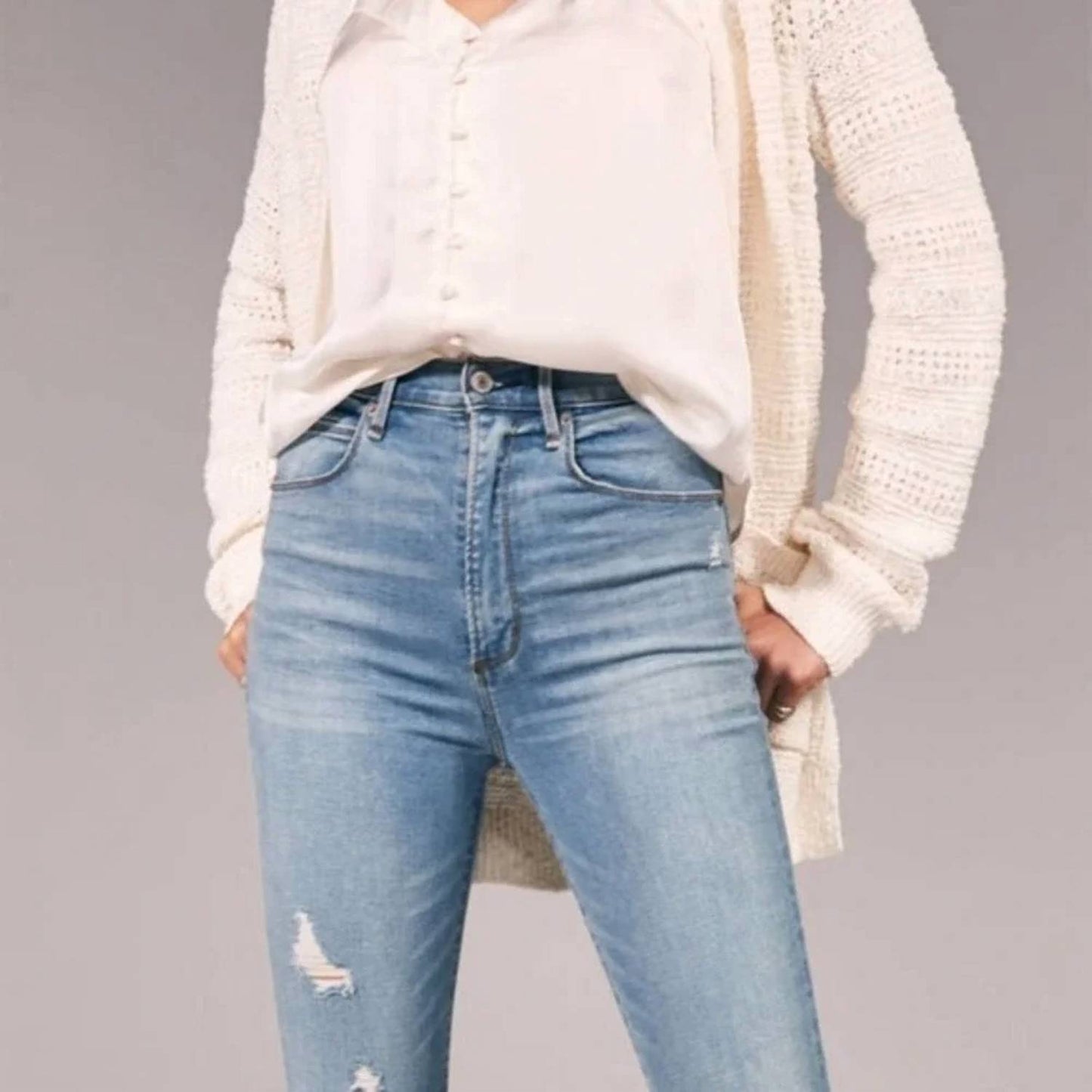 Ripped Ultra High Rise Super Skinny Jeans