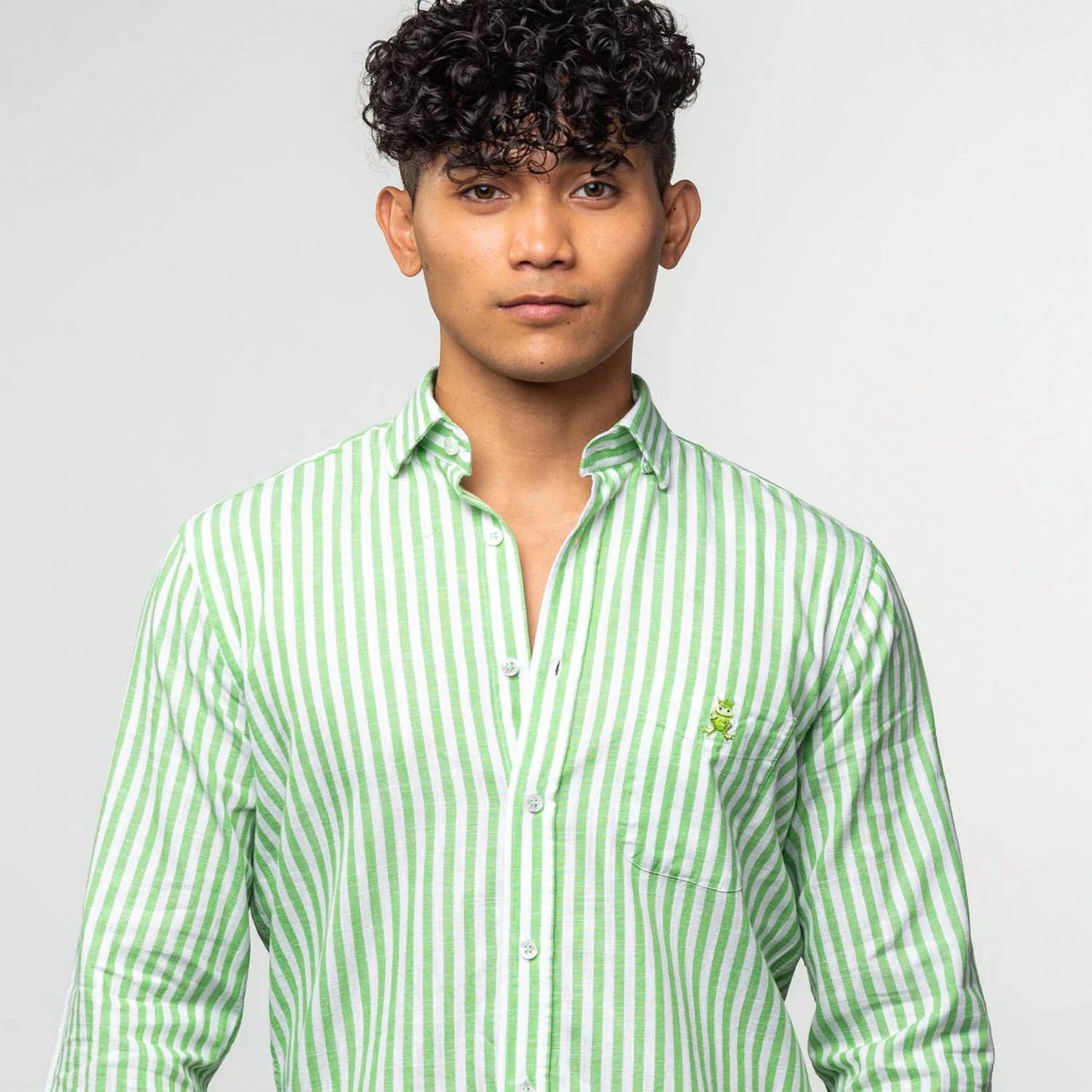 Men's Stanford Stripe Frog Linen Shirt