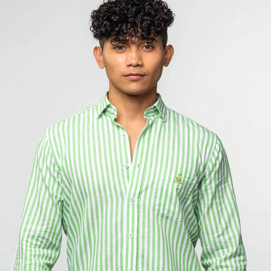 Men's Stanford Stripe Frog Linen Shirt
