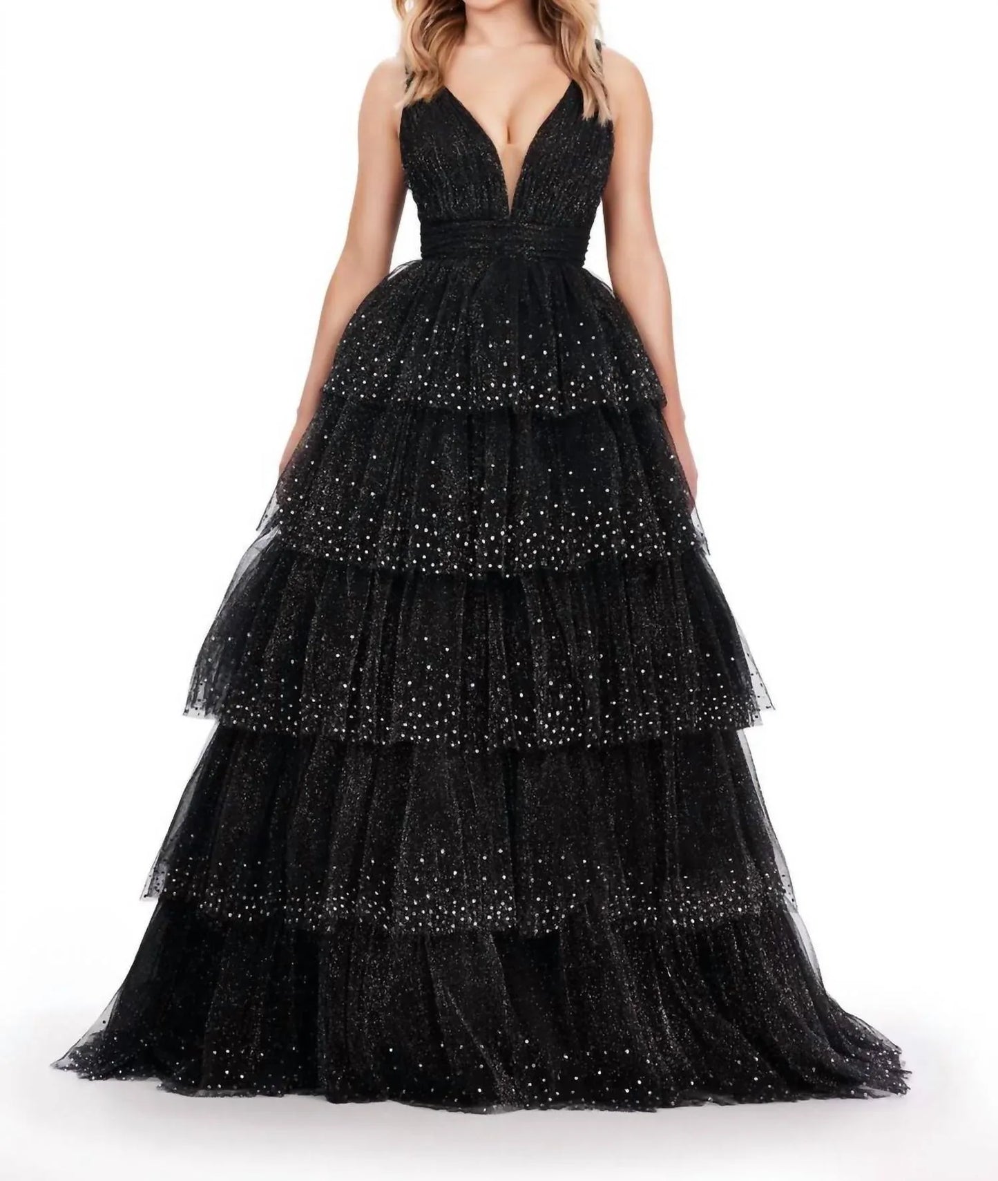 ASHLEYlauren - Sparkling Glitter Tulle Ball Gown - Rack Hunt