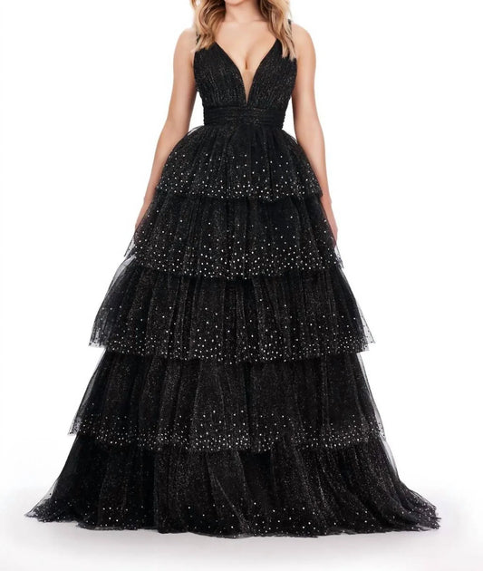 ASHLEYlauren - Sparkling Glitter Tulle Ball Gown - Rack Hunt