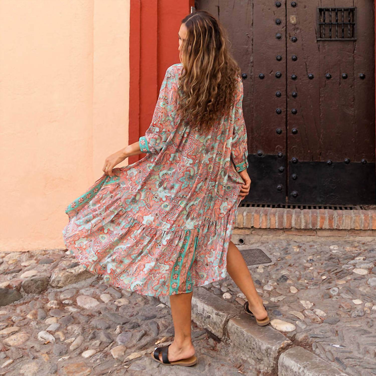 Powell Craft - Sky Ruffled Hem Midi Dress - Rack Hunt -