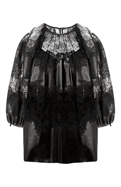 Valentino - Loose Glossy Leather Blouse - lifestyle view - Rack Hunt