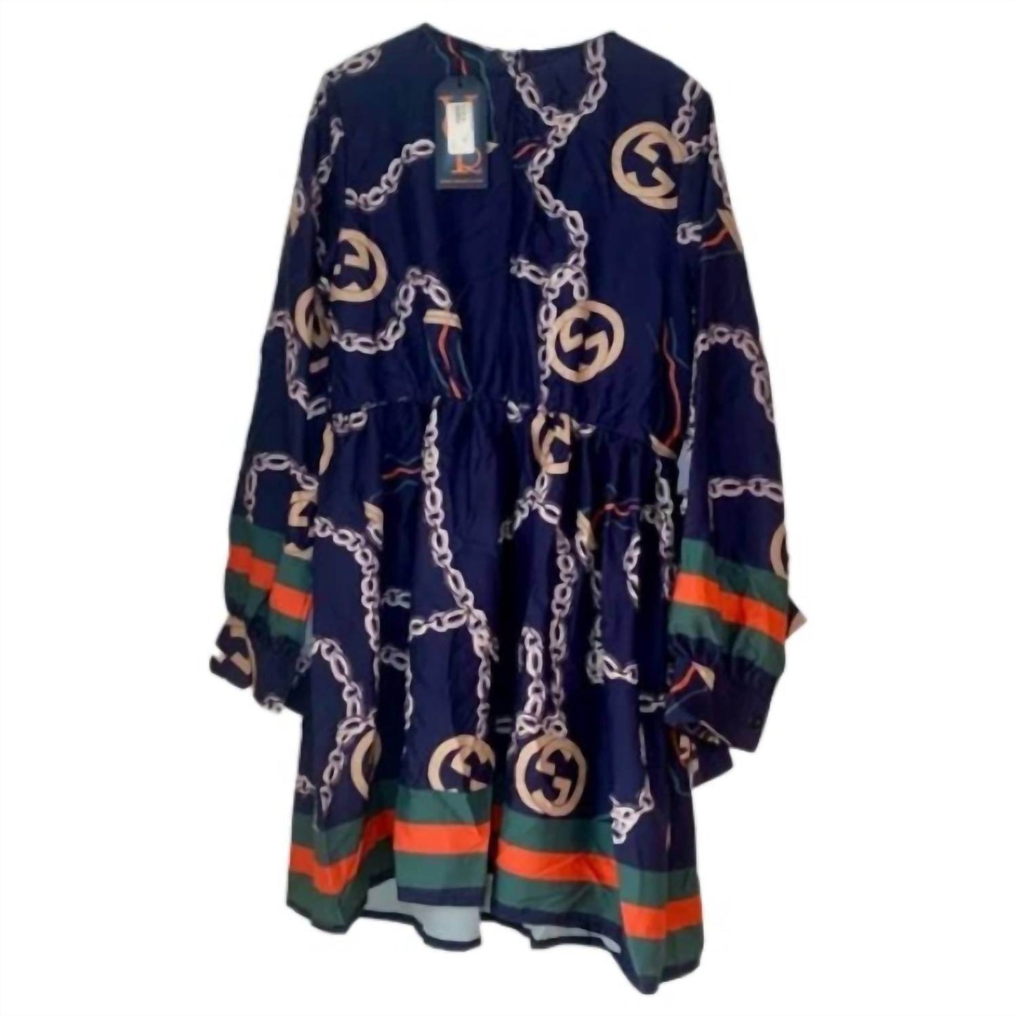 GAJE - Women’s Chain Print Stylish Dress - Rack Hunt -