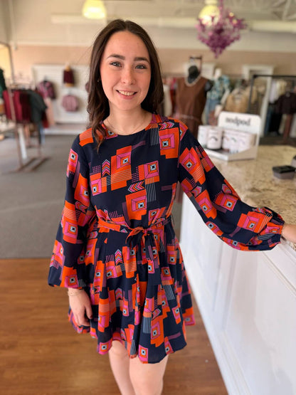 Tamsin Geo Print Mini Dress