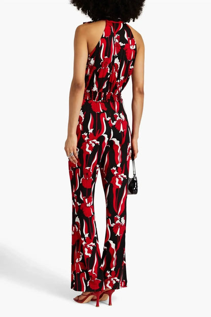 Boutique Moschino - Pussy-Bow Floral-Print Jersey Jumpsuit - Rack Hunt