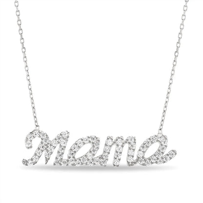 Women's Cubic Zirconia "mama" Necklace