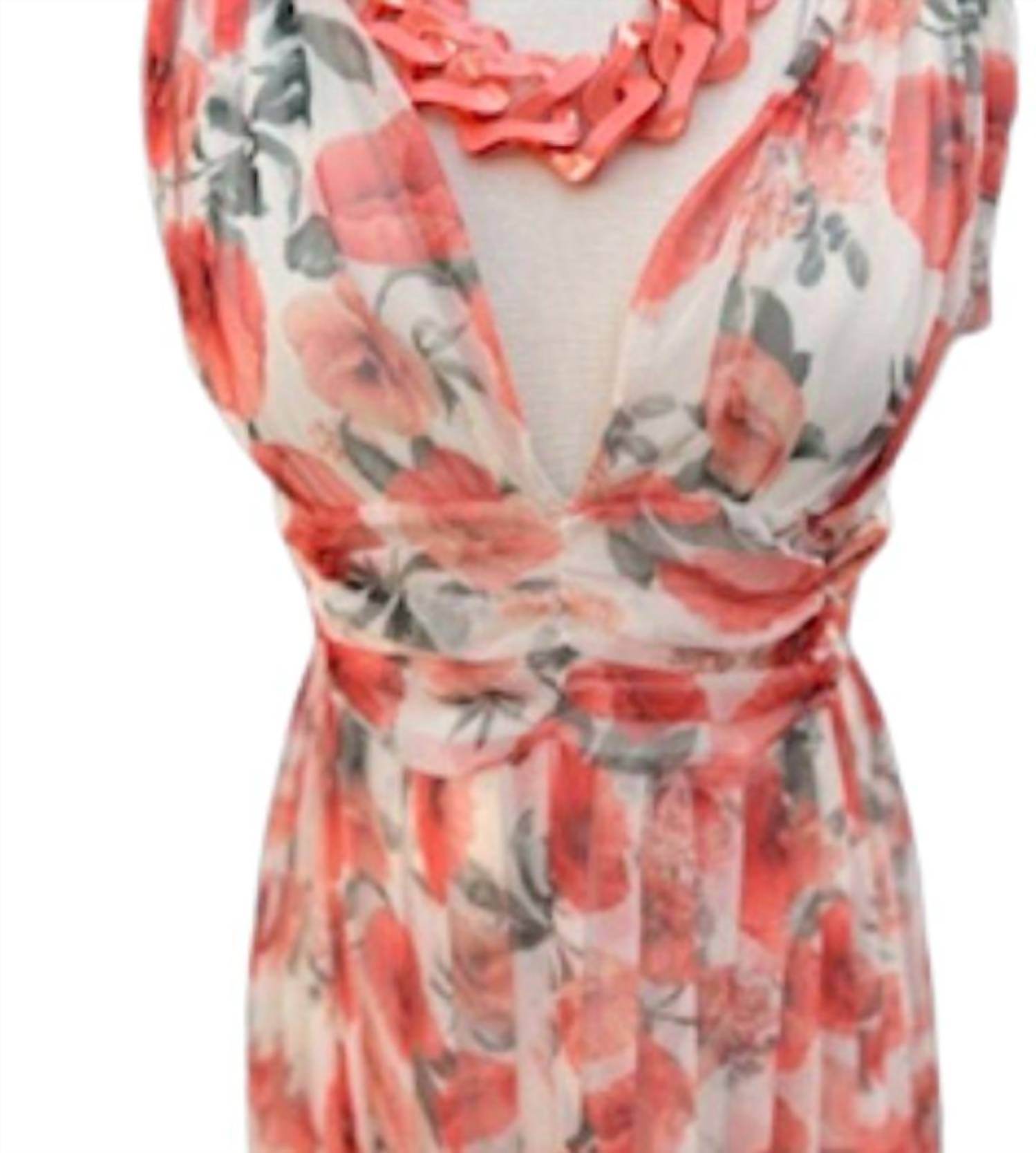 Giorgia & Johns - Women's Floral Sleeveless Dress With Bow On Shoulder - Rack Hunt
