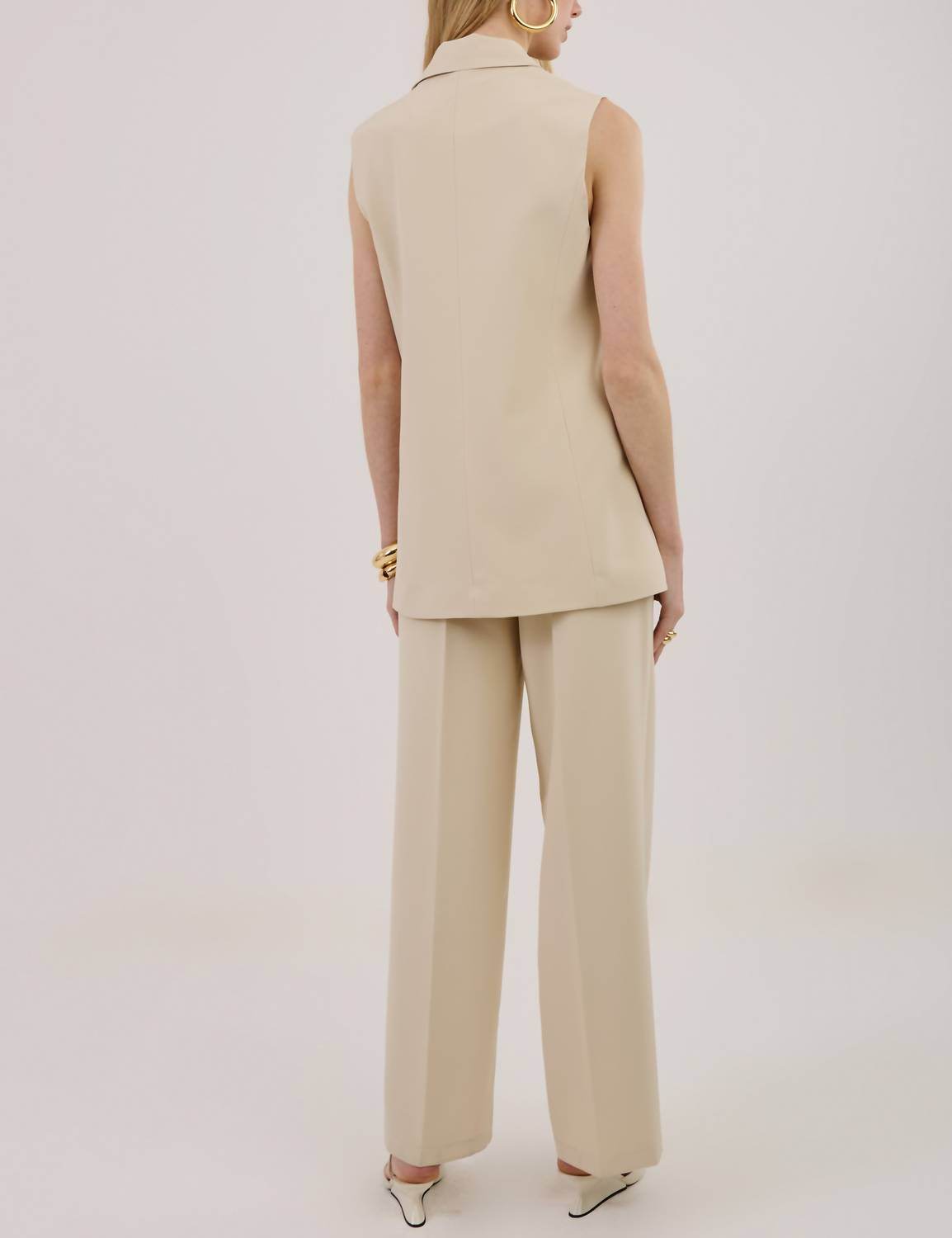 Unique Chic - Eunice Sage Tailored Long Vest - Rack Hunt -