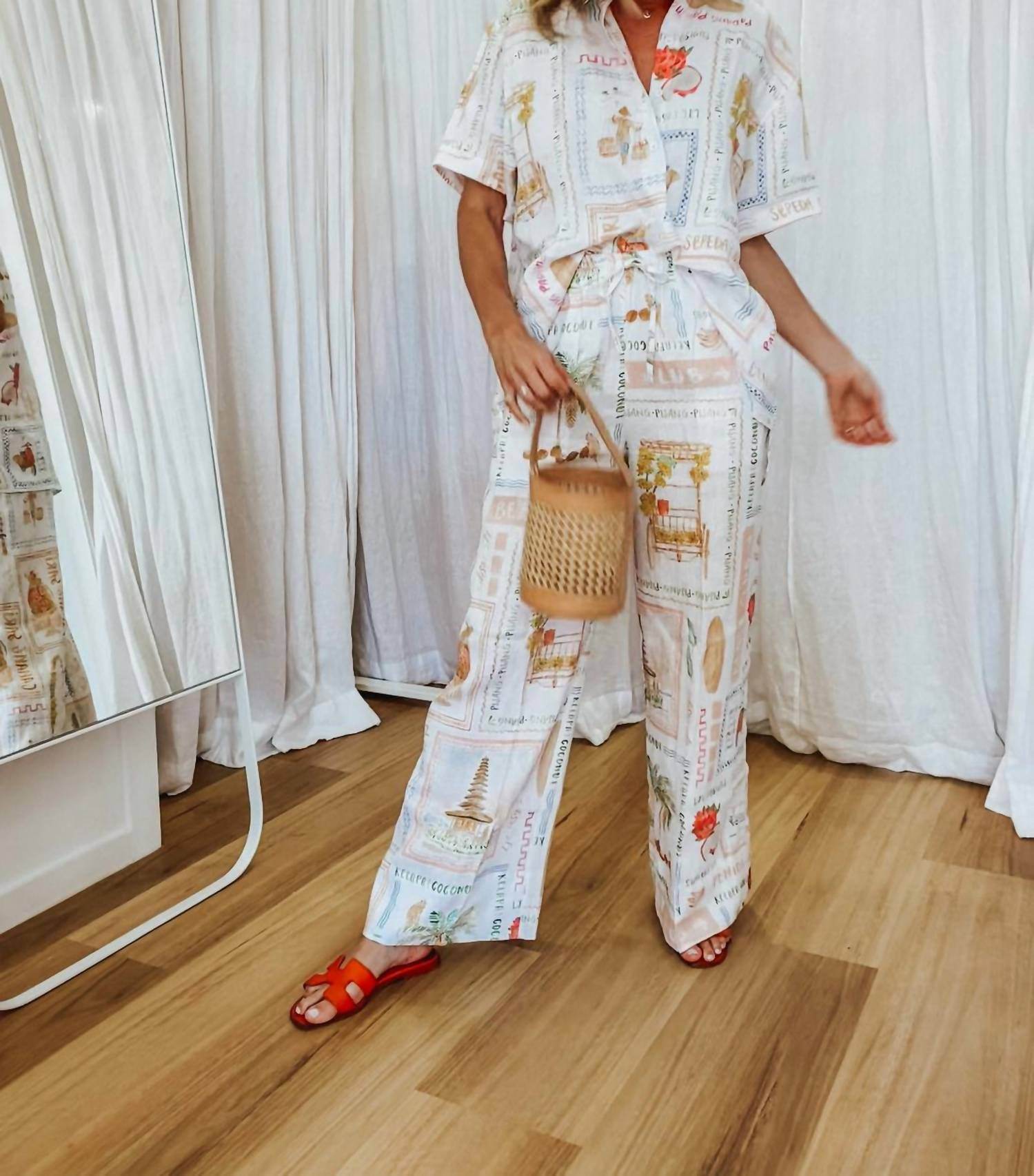 LJC Designs - Lottie Printed Linen Pants - Rack Hunt -