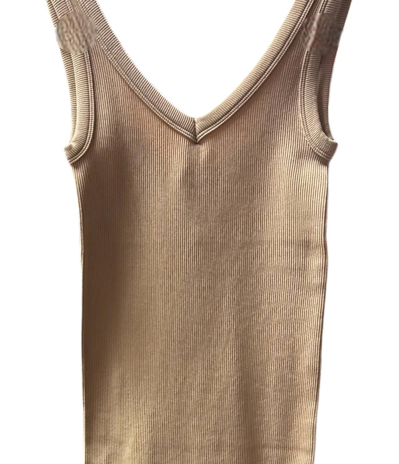 Women's V Neck Ribbed Tank Dress