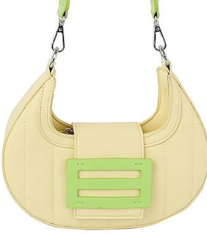Patrice Color Block Curved Clutch Purse